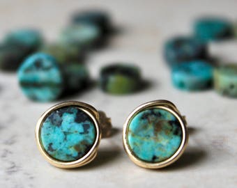 Orecchini in argento sterling con diaspro africano "turchese"