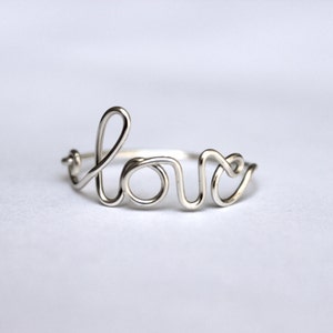 Black Friday Cyber Monday - Love Ring, Simple Love ring, Script love ring, dainty love ring, simple love ring