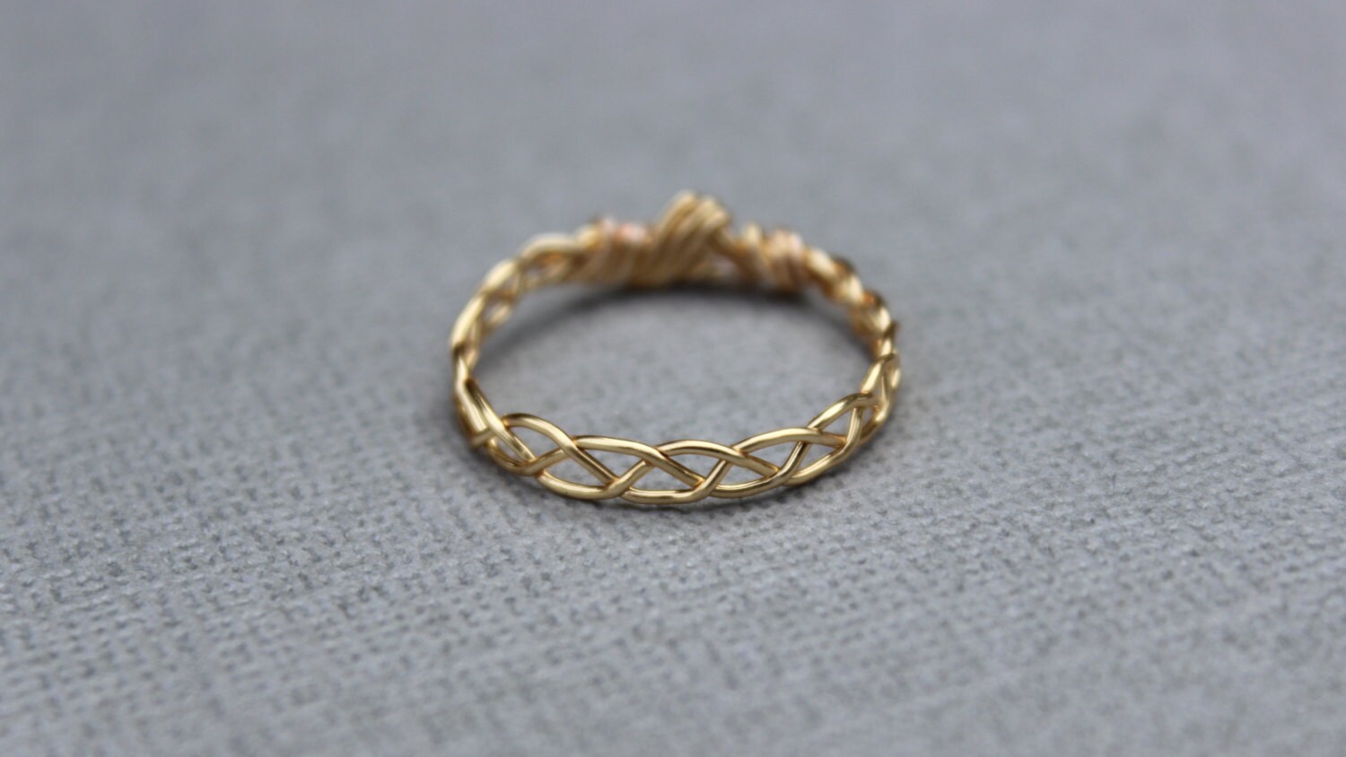 Hand Braided Stacking Ring, Gold or Silver Wire - Etsy