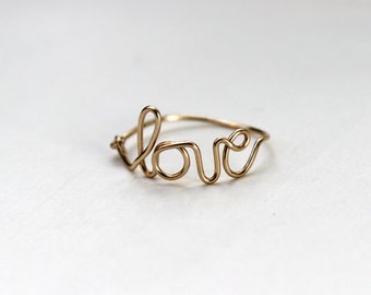 Gold Love Ring, Love ring, love rings, love wire ring
