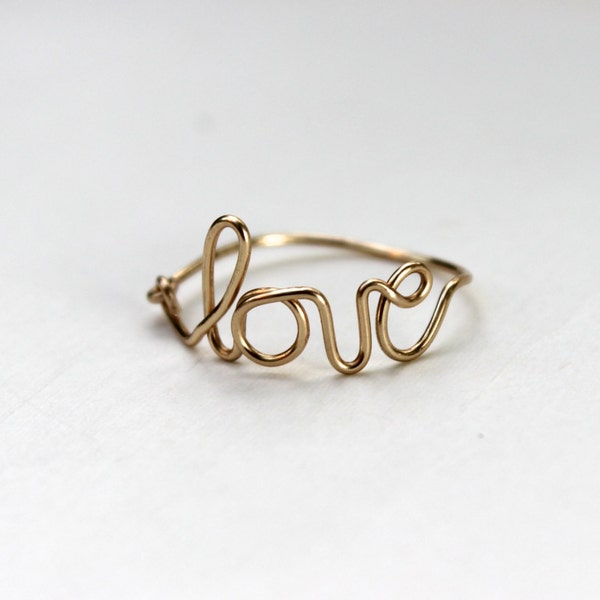 Gold Love Ring, Love ring, love rings, love wire ring