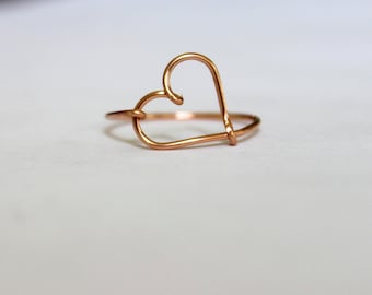 14K Rose Gold Heart Ring