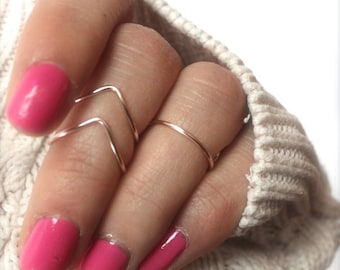 Rose Gold Knuckle Ring Set