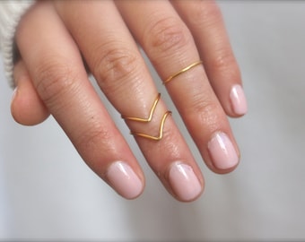 Gold  Knuckle Ring Set