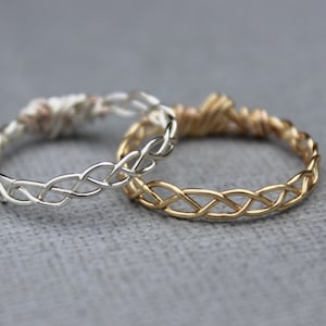 Braided Stacking Ring, Stacking Ring, Braided Ring, Braid Ring, Gold Ring, Silver Ring