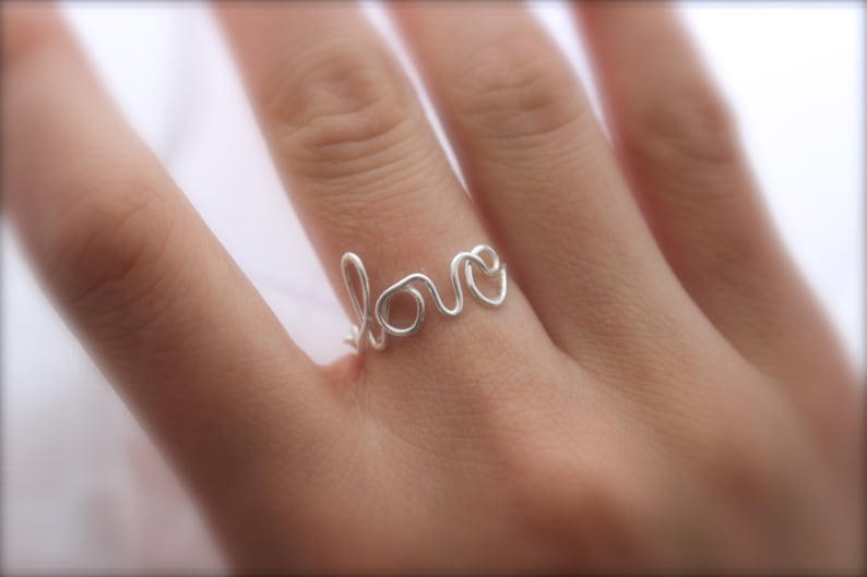 Silver Love Ring Etsy
