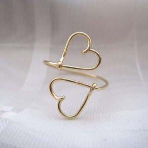 Gold Heart to Heart Ring