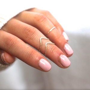 Knuckle Ring, Midi Ring, Stacking Ring ensemble de 3 image 4