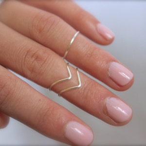 Knuckle Ring, Midi Ring, Stacking Ring ensemble de 3 image 3