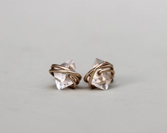 Herkimer Diamond Earrings, Herkimer Diamond Studs, Herkimer Diamond Earrings Studs, Diamond, Stud Earrings, Gift For Her, Diamond Studs