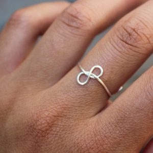 Silver Infinity Knot Ring (Sideways)