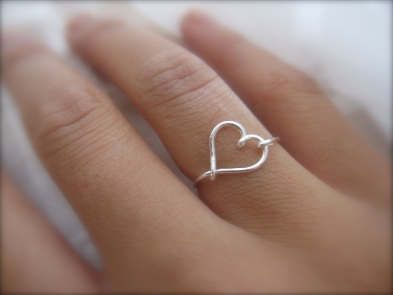 Gift Silver Heart Ring - Etsy