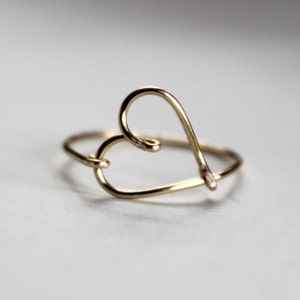 Gold Heart Ring - Etsy