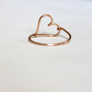 14K Rose Gold Heart Ring - Etsy