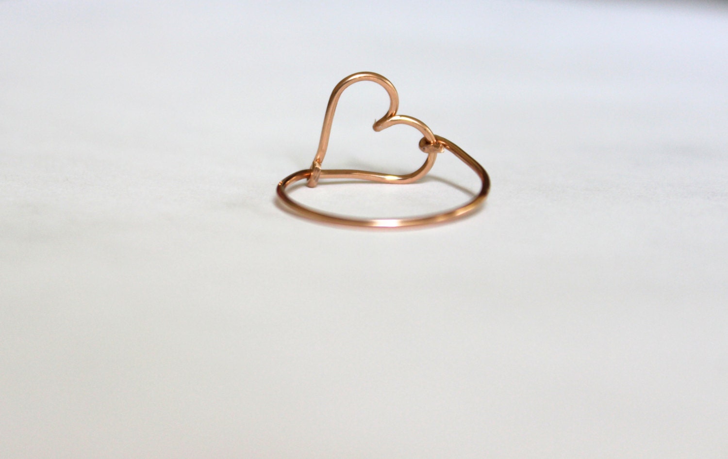 14K Rose Gold Heart Ring - Etsy