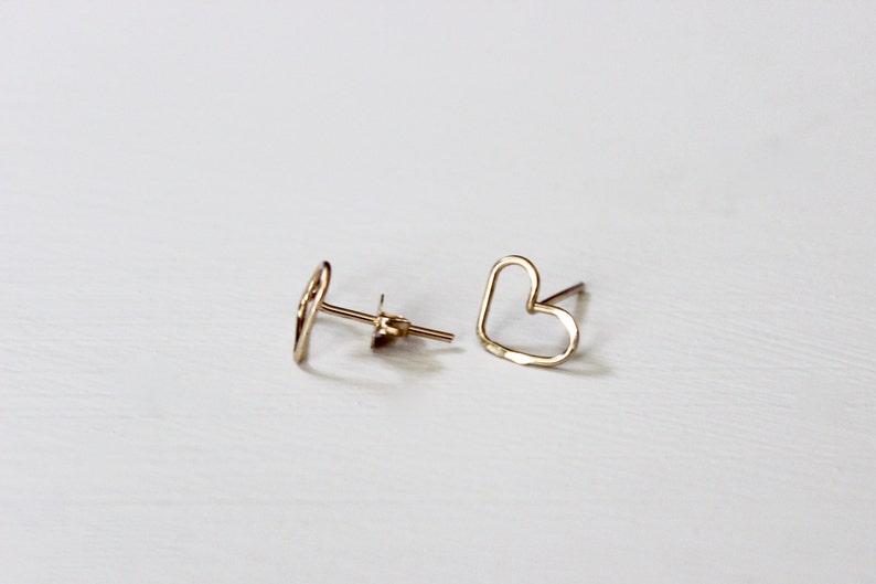 Heart Stud Earrings Heart Earrings Heart Studs Etsy