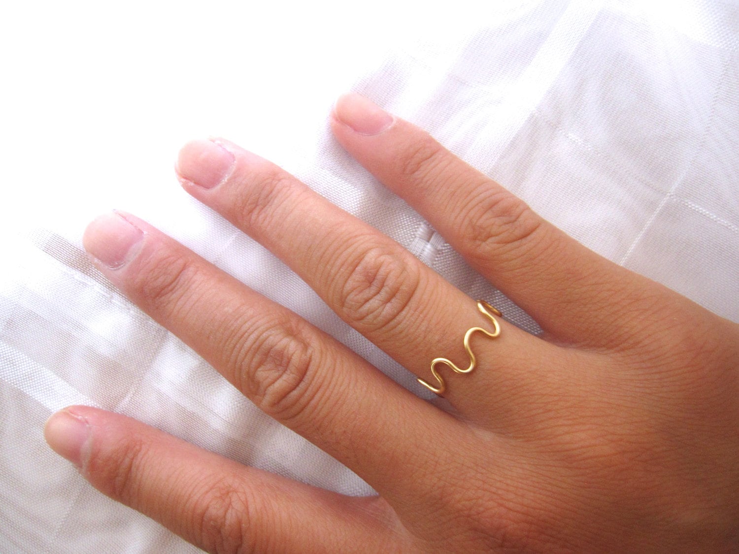 Gold Wave Ring - Etsy