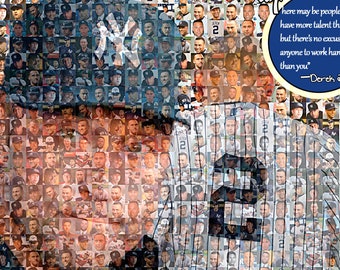 Derek Jeter, New York Yankees, Mosaic Print Art