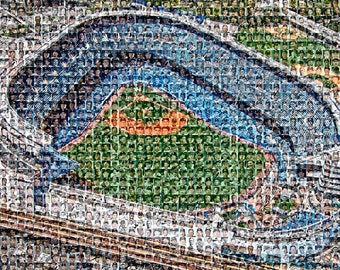 Yankees Photo Mosaic Print Art of Yankee Stadium of 150 Greatest Yankees Players from 1900-Present