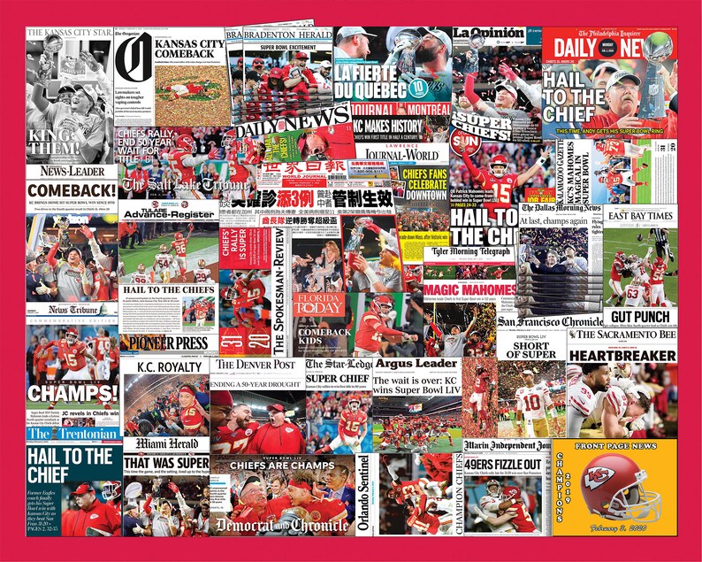 Kansas City Chiefs 2020 Super Bowl Newspaper Publication Etsy