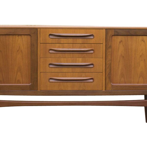 7ft Larsen Teak TV Credenza Sideboard Mid Century Modern FREE SHIPPING