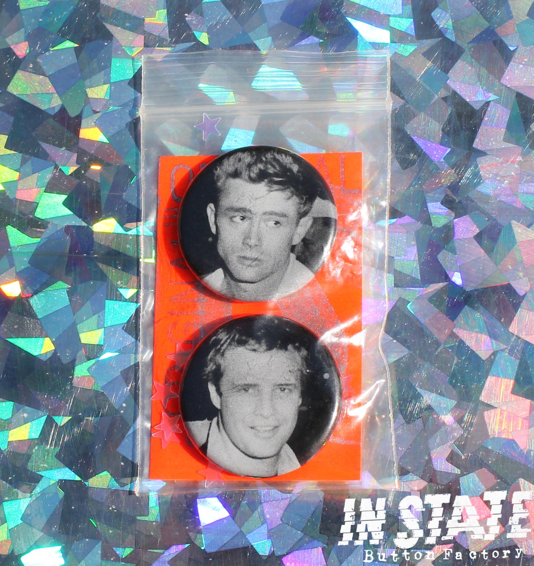 Vintage James Dean & Marlon Brando Button Set - Etsy