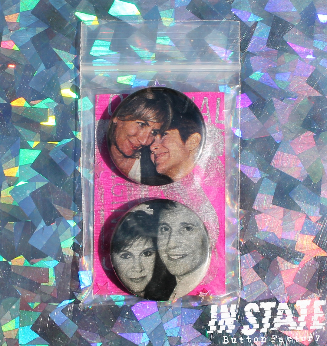 Vintage Carrie Fisher Penny Marshall and Paul Simon Button - Etsy