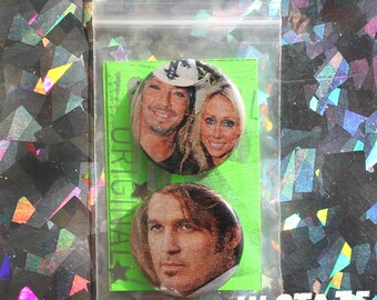 Vintage Bret Michaels, Tish Cyrus, and Billy Ray Cyrus Button Set