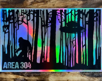 Area 304 Bigfoot and UFO Decal