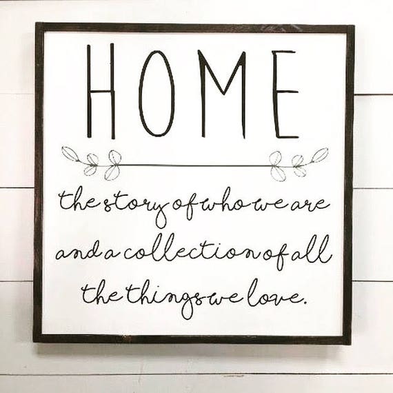 Home is the Story of Who We Are Wood Sign Home Wall Etsy