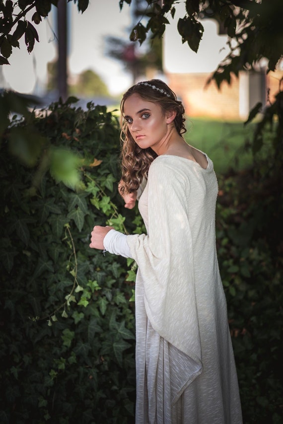 Handmade Medieval Gown with Angel Wing Sleeves