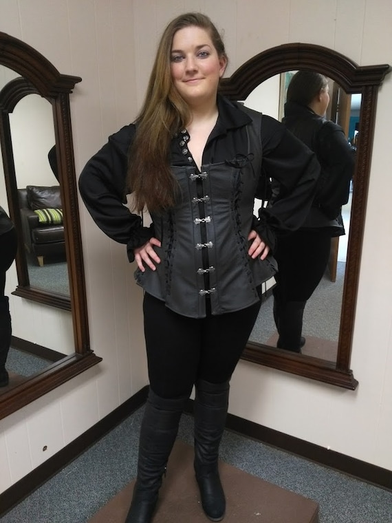 Handmade Leather Pirate Vest: Renaissance Faire, LARP Costume