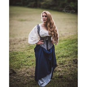 Long Wasted Under Bust Bodice Perfect Renaissance Corset for a pirate or a peasant