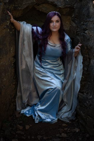 galadriel blue dress The Lord Of The Rings Galadriel Women Dress With Cloak Party Carnival Halloween Cosplay Costume main image 1