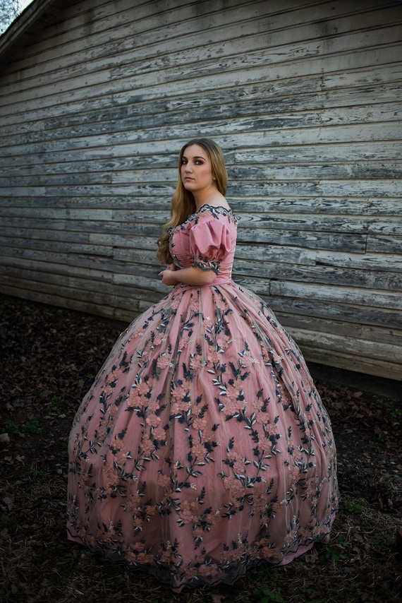 Off Shoulder Princess Ball Gown Costume With Lace Overlay - Etsy
