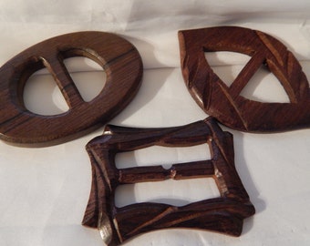 Pressed Wood Buckles - 3 Different Shape