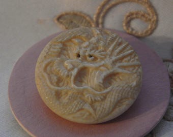 Dragon Antique Button - Natural Materials