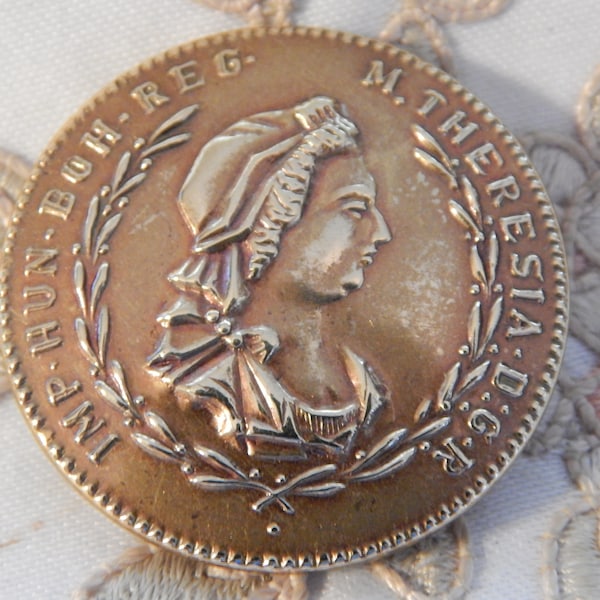 Maria Theresa Thaler - Vintage Brass Stamped Button