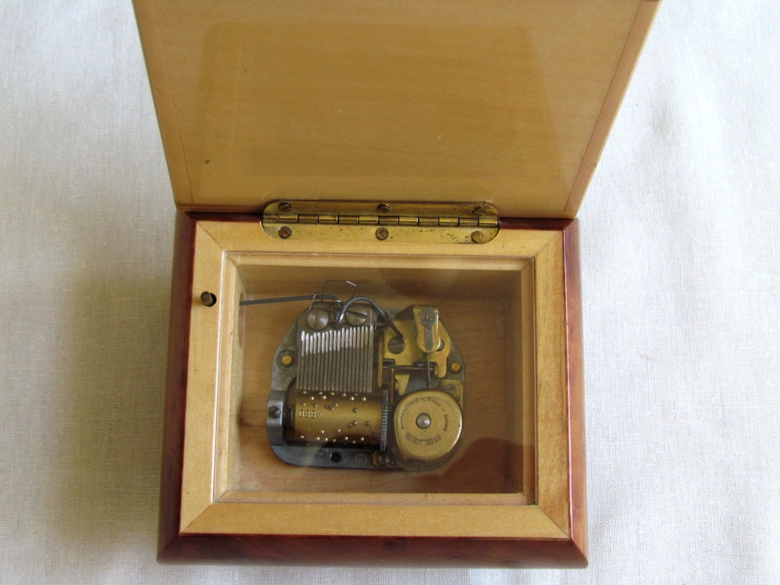 Vintage Swiss Made Reuge Music Box plays The Shadow of Etsy
