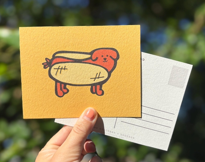 Hot Dog A2 Double Sided Postcard