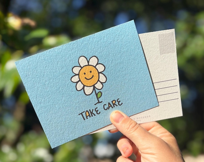Take Care Daisy A2 Double Sided Postcard