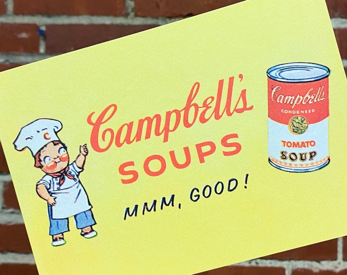 Vintage Campbell's Soups Mmm, Good Print Advertisement ~ Ad Card Stock Print 6x4, 7x5, 8x6, 10x8 Home Decor VTG Artwork