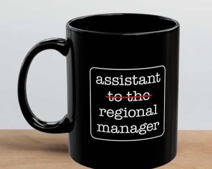 Assistant to the Regional Manager Black Ceramic Mug | The Office Michael Scott Dwight Schrute Dunder Mifflin