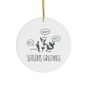 Jahreszeiten-Grüße Keramikverzierung ~ Kräuter-Gewürze Cute Frohe Feiertage Weihnachten