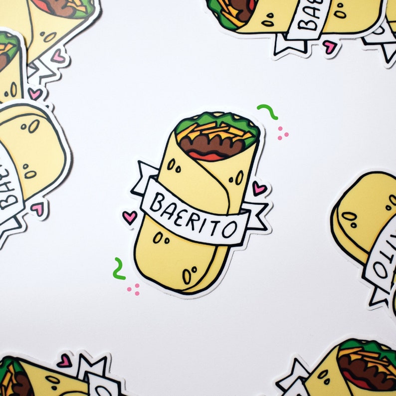 Baerito Die Cut Vinyl Sticker Burrito Bae Mexican Food Tacos Yum image 2