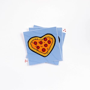 Pizza My Heart Vinyl Sticker 3"x3" ~ Love Pizzas Food Hearts Cute Bumper Sticker