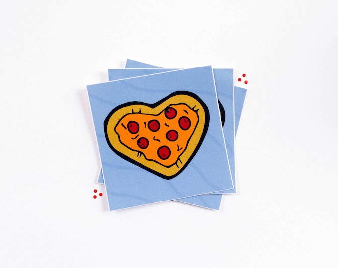 Pizza My Heart Vinyl Sticker 3"x3" ~ Love Pizzas Food Hearts Cute Bumper Sticker