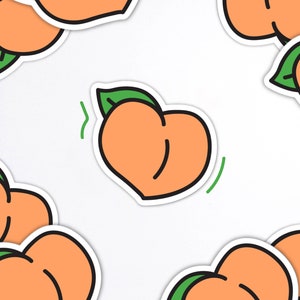 Peach Booty Die Cut Sticker - Peaches Emoji Fruit Butts