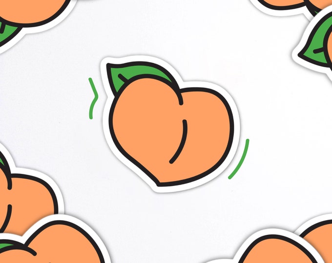 Peach Booty Die Cut Sticker - Peaches Emoji Fruit Butts