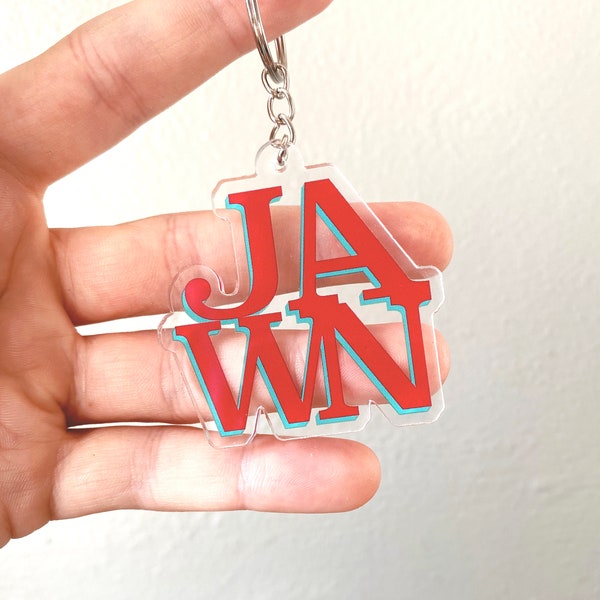 JAWN Clear Acrylic Keychain 2" ~ Philly Philadelphia Delco Love Park Bumper Stickers